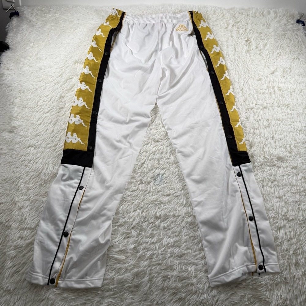 Kappa Sweatpants Men Medium Gold Logo Jogger Fit Streetwear Casual Athletic Pant